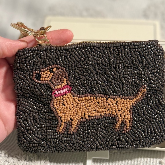 Dachshund Beaded Pouch/ Coin Purse - Picture 3 of 5